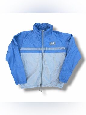 Vintage New Balance Windbreaker Reflective Jacket Womens Small Blue/Gray 90s USA